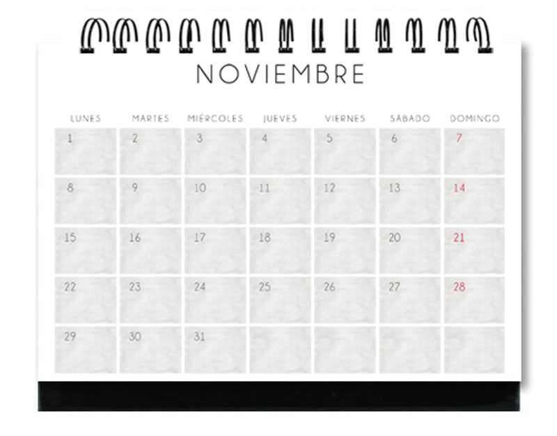 Calendario de Escritorio Doble
